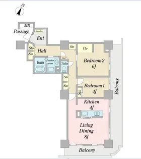 天王洲ビュータワー(SA借上)【31階】の間取り