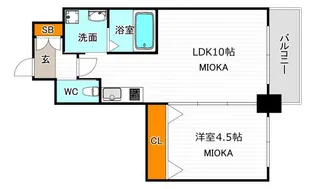 クローバーグランデ田辺駅前【6階】の間取り