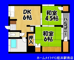 第二岩室アパート【2階】の間取り