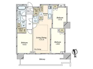 HARUMI FLAG PARK VILLAGE T棟【25階】の間取り