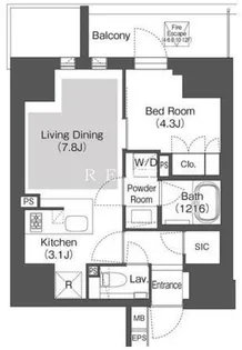 Belle Vue 千代田飯田橋【6階】の間取り