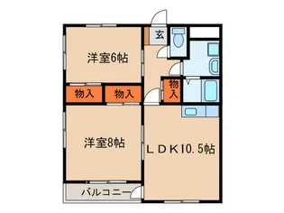 レインボ-ビシュウ【2階】の間取り