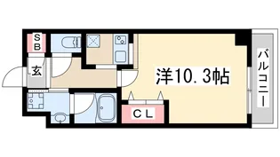 シュペルブ江坂【1階】の間取り