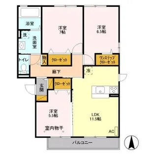 ロイヤルクレール【3階】の間取り