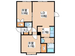 ルミエール南9条【2階】の間取り