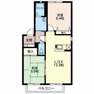 ハイツ明日香B【2階】の間取り