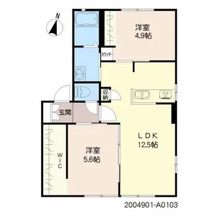 トレボージャルダン【1階】の間取り