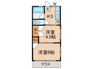 シティハイムたちばな【1階】の間取り