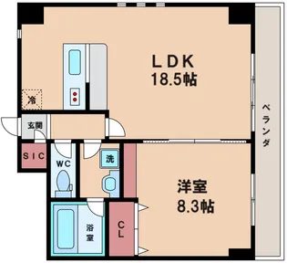 コプリー キタハナダ【8階】の間取り