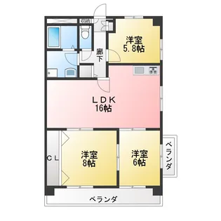 ユニーブル原央【13階】の間取り