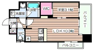 パークフラッツ弁天町駅前【8階】の間取り