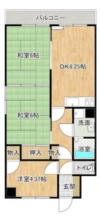 グランドパレス東雲【4階】の間取り