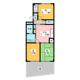 ライフイン・エクセル【1階】の間取り