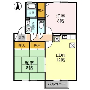 サザンヴィレッジ B棟【1階】の間取り