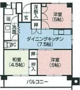 京福日之出マンション【6階】の間取り