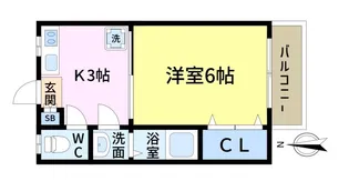 コーポ晴関【3階】の間取り