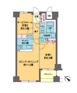 カスタリア茅場町【7階】の間取り