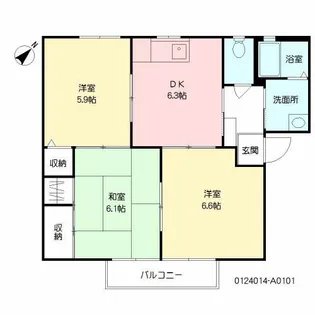 サニーヒルズ A棟【1階】の間取り