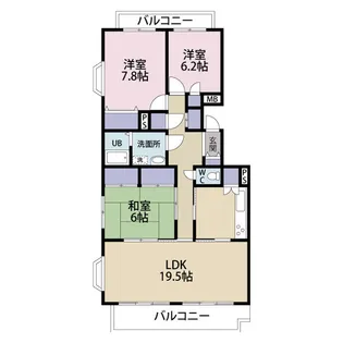 パームハイツIII【3階】の間取り