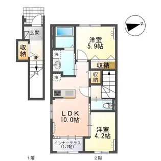 光明寺字山屋敷新築アパート【2階】の間取り