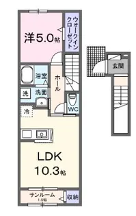 シエロガーデン介良【2階】の間取り