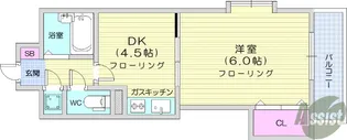 パルフェ宮城野【4階】の間取り
