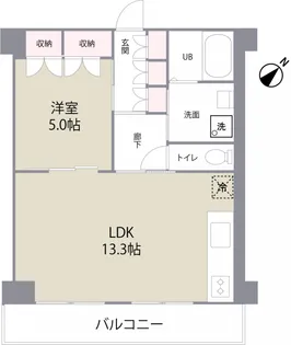 カーサリナート山王【5階】の間取り