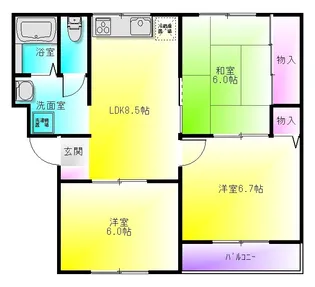 ニューリバーサイド八尾南A棟【1階】の間取り