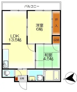 ハイツ広白石【4階】の間取り