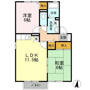 プレミール竹松本町【1階】の間取り