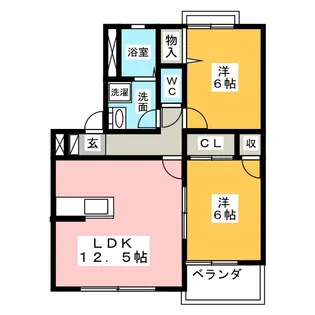 アミール勝川【2階】の間取り