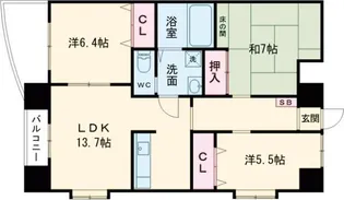 七福神ビル【2階】の間取り