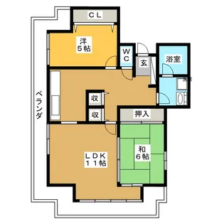 錦パークビル【21階】の間取り