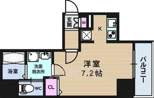 レジュールアッシュ大阪城WEST【11階】の間取り