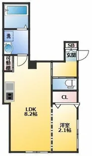 ラプティートヴィラ神楽坂【1階】の間取り