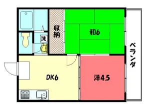 サンハイツ岩倉B【2階】の間取り