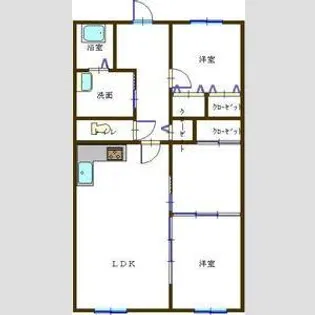 グローバル高田【5階】の間取り
