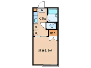 ハイム若木【1階】の間取り