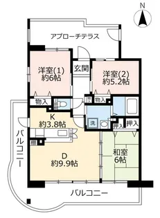 URアミティひらかた宮之阪【3階】の間取り