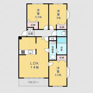 サンライフフジワラ【3階】の間取り