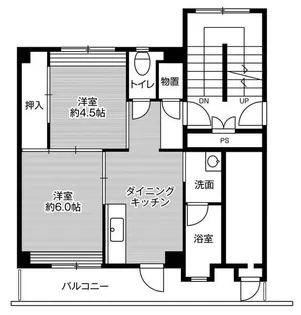 ビレッジハウス雲州平田1号棟【4階】の間取り