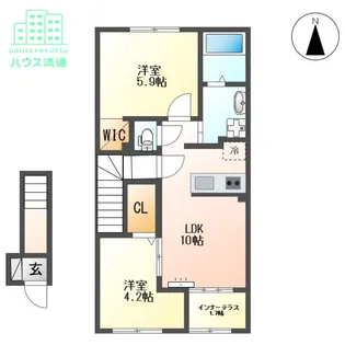 ルミエールみたち【2階】の間取り