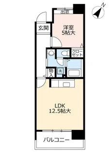 URアーベイン渡辺通り南【8階】の間取り