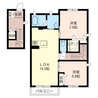 アンビシアB【2階】の間取り