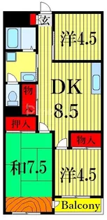 第二プラムフラワーガーデン【2階】の間取り