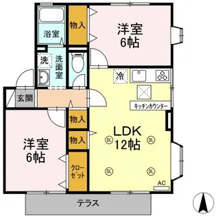 ラ・ベルメゾン III【1階】の間取り