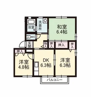ハイツ花衣【2階】の間取り
