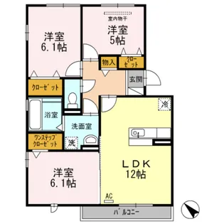 スプリングフィールド A棟【2階】の間取り