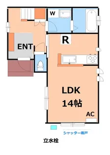 南田中2丁目戸建賃貸住宅【1階】の間取り