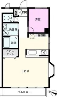 ニシケンハイツ一ノ割【1階】の間取り